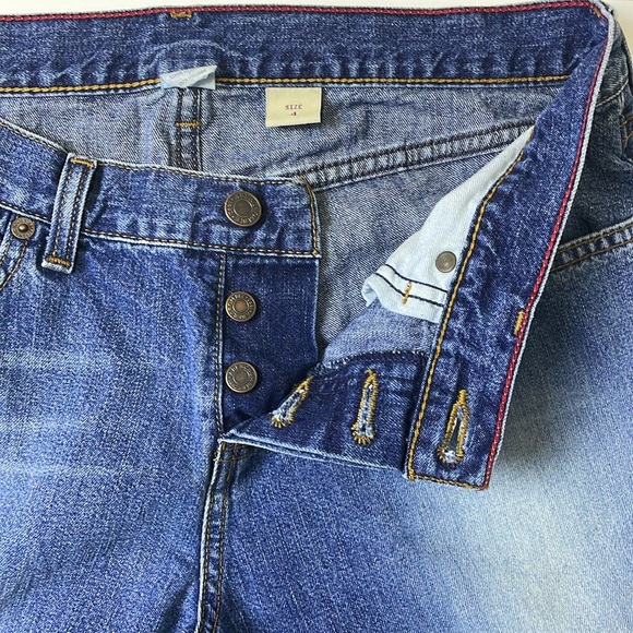 Abercrombie&Fitch Y2K Cropped Rolled Hem Jeans Size 4 Button Fly Mid Rise - Picture 4 of 14